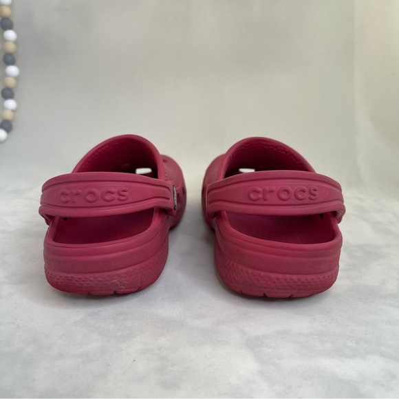 Iconic CROCS Comfort Clogs Red Ventilation Heel Strap water shoes Kids Size C10 - Picture 8 of 8